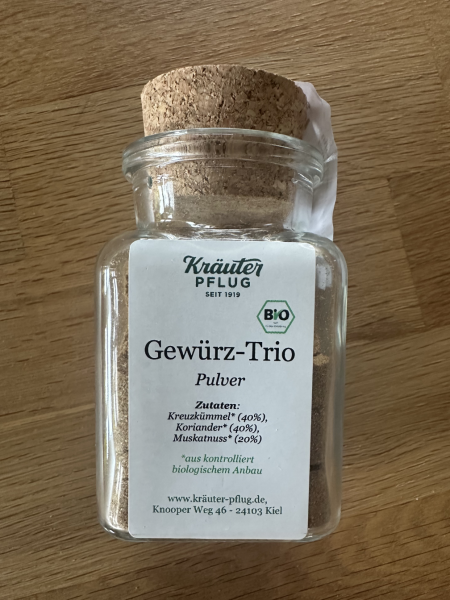 Gewürz-Trio: Kreuzkümmel, Koriander, Muskatnuss
